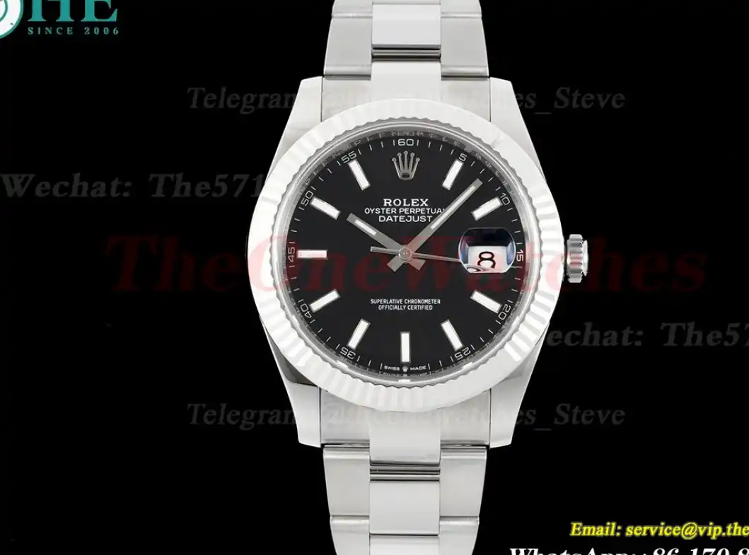 Datejust 126334 41mm Oyster Flt 904L SS SS Black Stk VSF VS3235