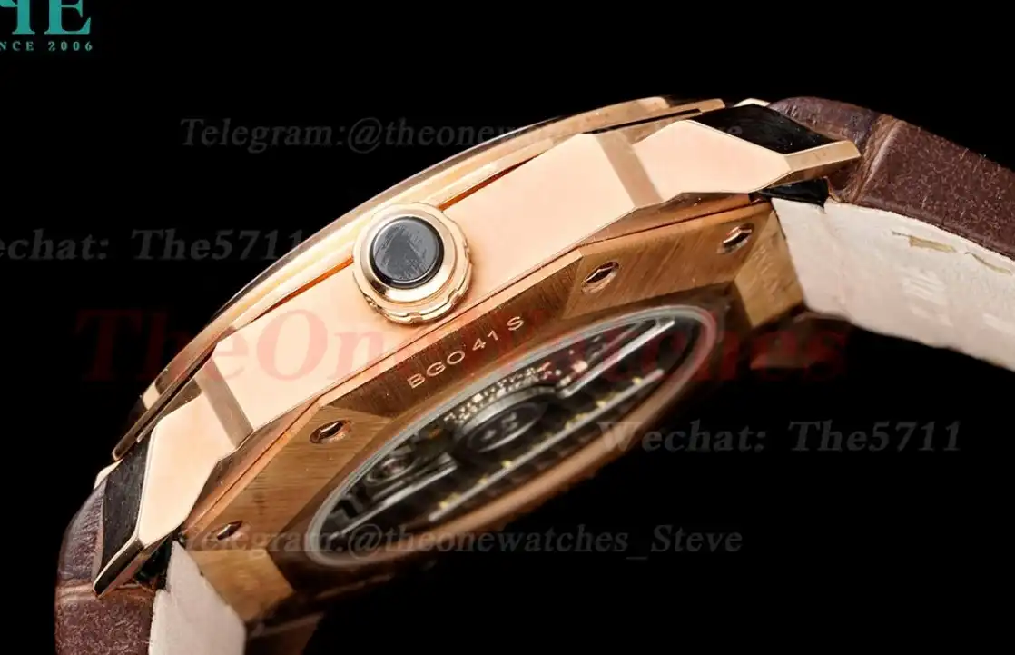 OCTO Solotempo 41mm RG LE White dial On Brown Strap BVF V3 A191