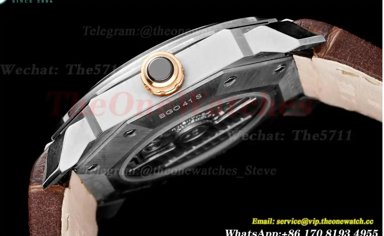 OCTO Solotempo 41mm SS LE White dial On Brown Strap BVF V3 A191