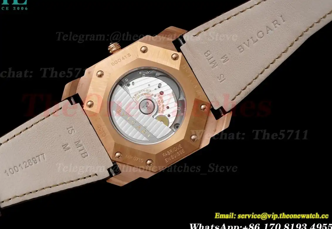 OCTO Solotempo 41mm RG LE White dial On Brown Strap BVF V3 A191