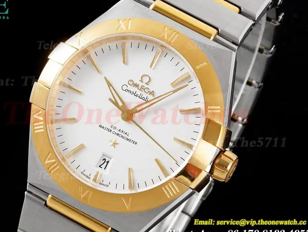 Constellation 39mm SS YG White Stk ASWF A8800