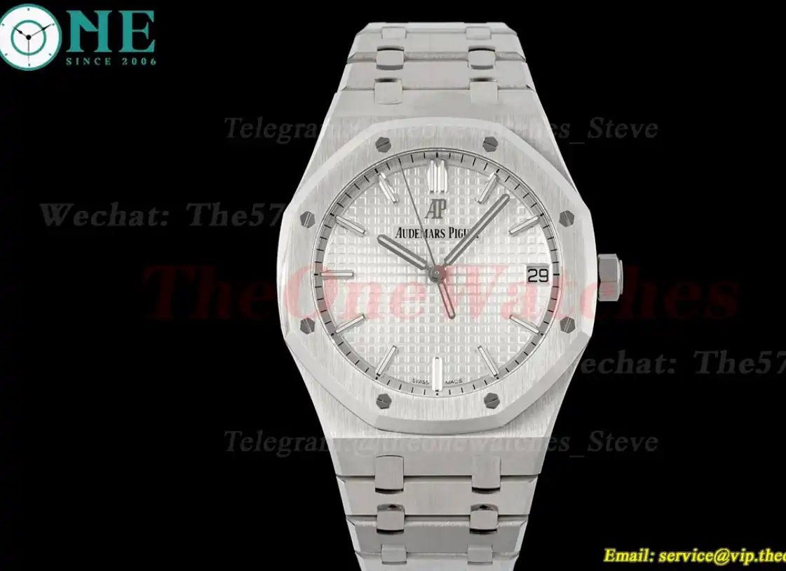 Royal Oak 41mm 15500 SS SS White Stk ZF V3 A4302 Super Clone