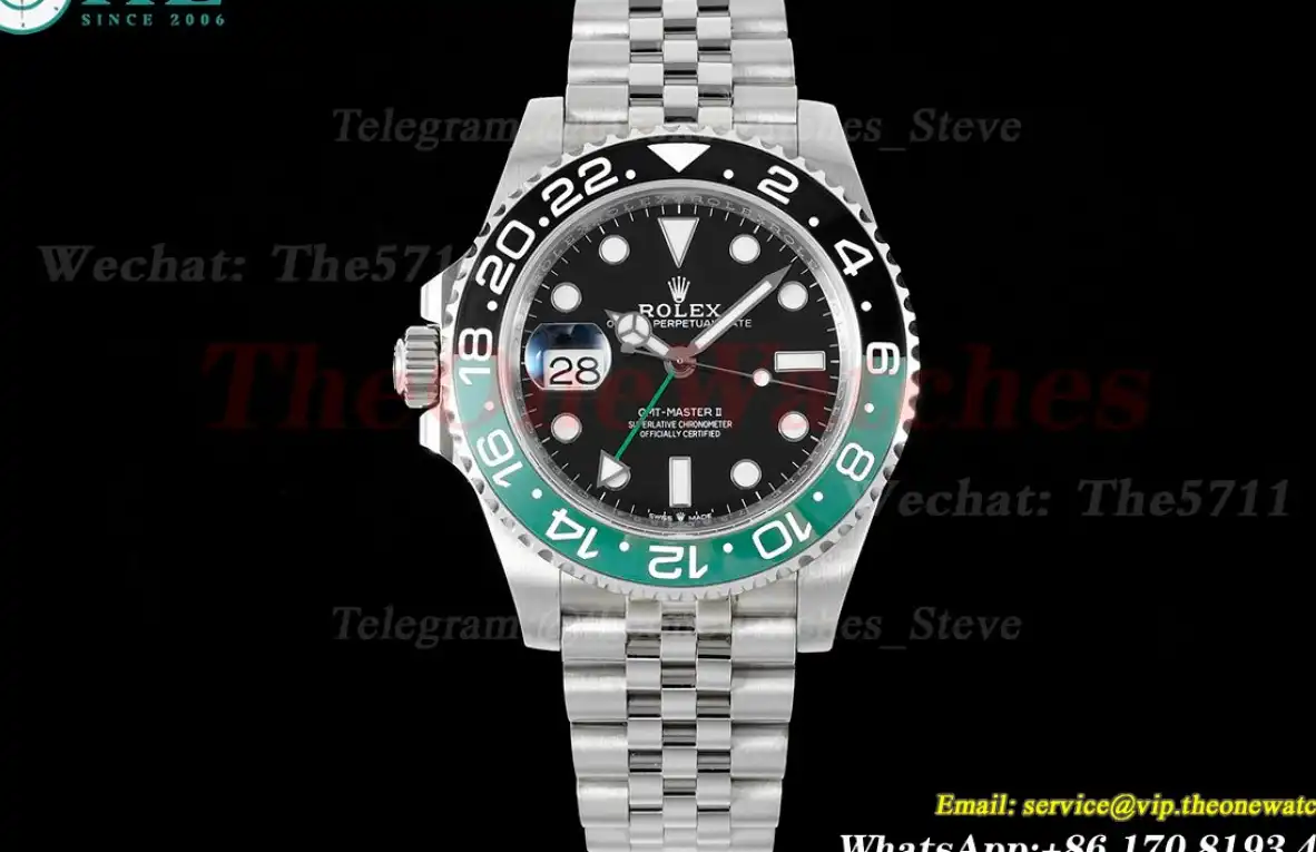 GMT Master II 126720 Sprite 40mm Jub SS SS Black Dial GMF VR3186