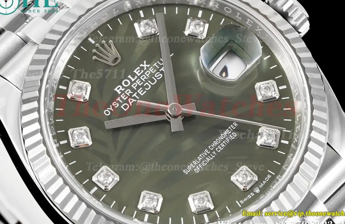 Datejust 126234 36mm Jub SS SS Motif Green Clean SH3235