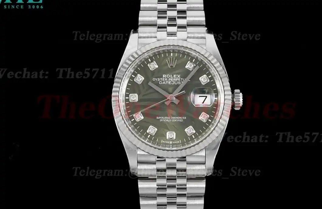 Datejust 126234 36mm Jub SS SS Motif Green Clean SH3235