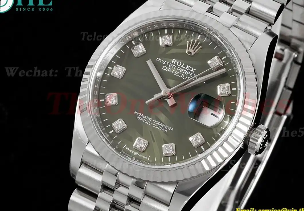 Datejust 126234 36mm Jub SS SS Motif Green Clean SH3235