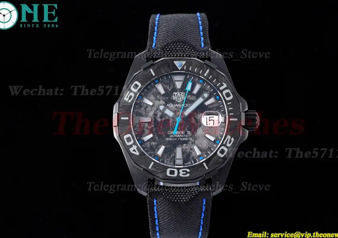 Aquaracer Caliber 5 41mm DLC TI NY Blue TARF SW200