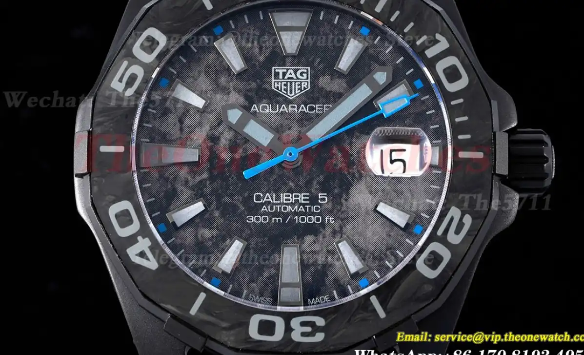 Aquaracer Caliber 5 41mm DLC TI NY Blue TARF SW200