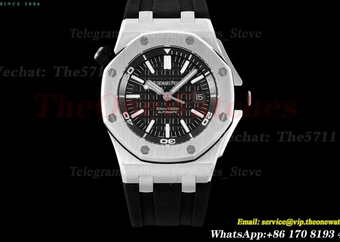 Royal Oak Offshore Diver 15703 42mm SS RU Black Stk RSF A2824