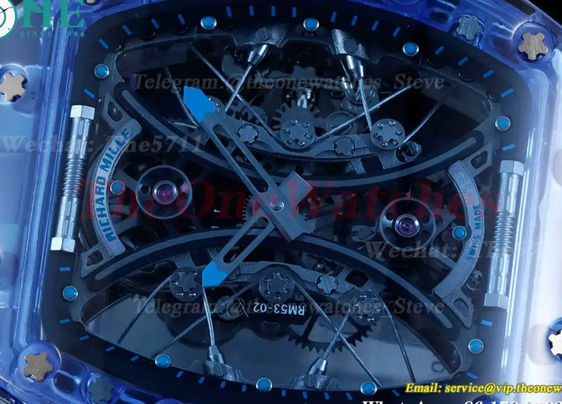 RM053-02 Skeleton Dial on Blue Strap RMF Tourb