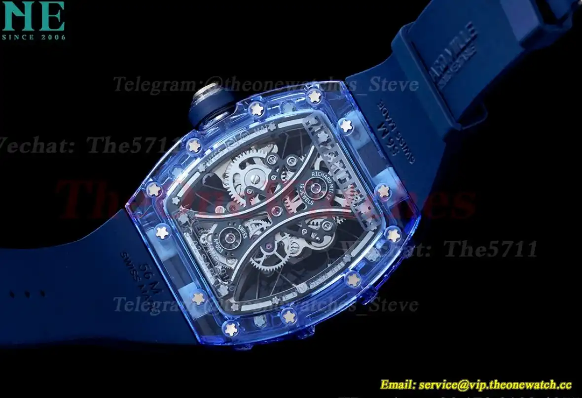 RM053-02 Skeleton Dial on Blue Strap RMF Tourb