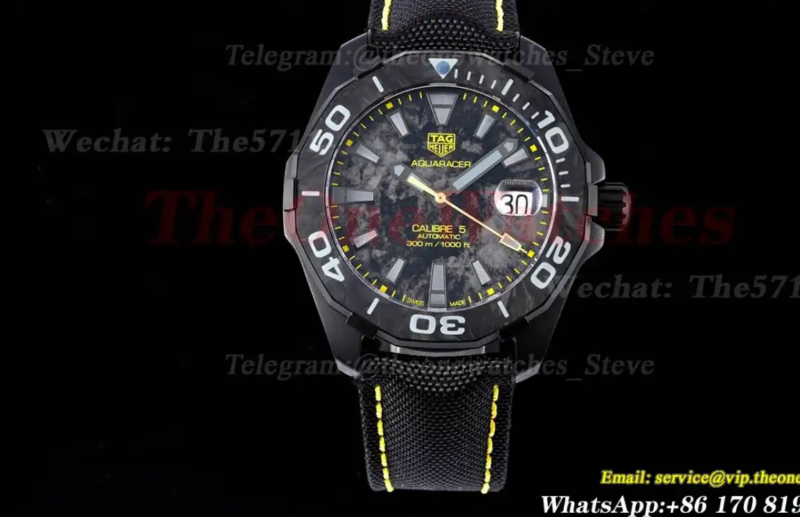 Aquaracer Caliber 5 41mm DLC TI NY Yellow TARF SW200