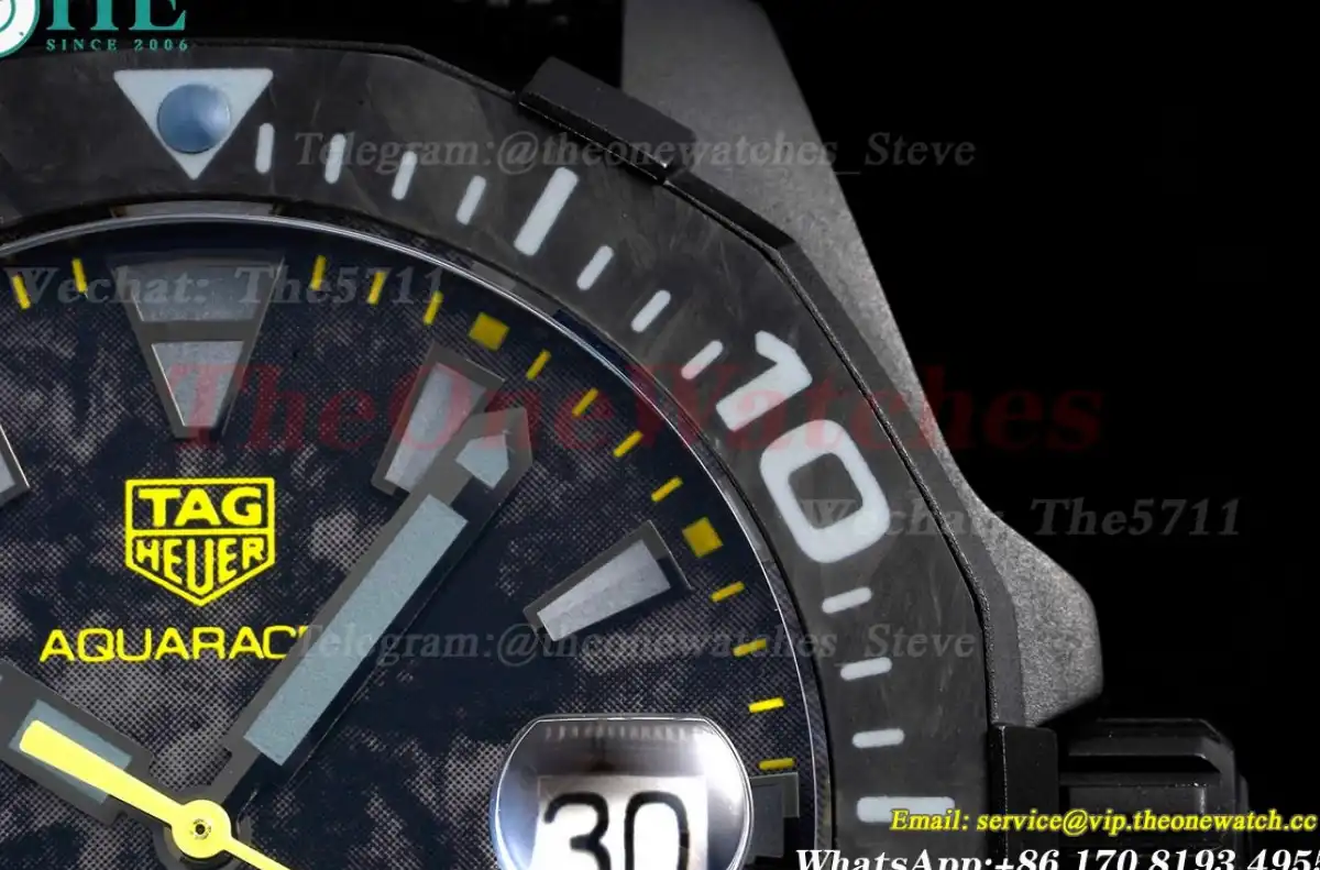 Aquaracer Caliber 5 41mm DLC TI NY Yellow TARF SW200