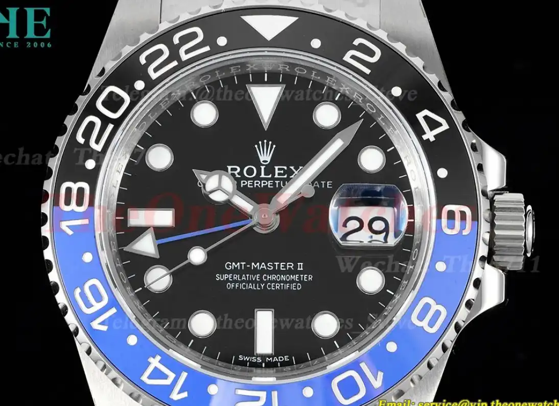 GMT Master II 116710 BLNR Black Blue Ceramic 904L Steel APSF Black Dial VR3186