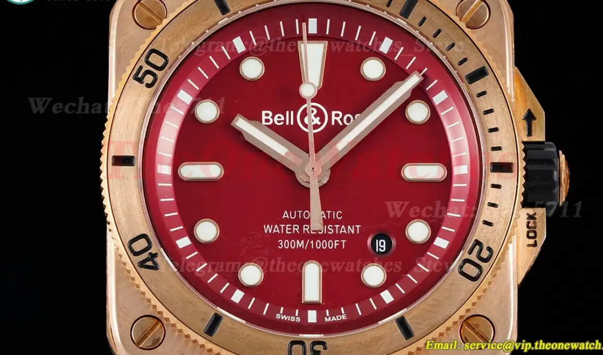 Bell & Rose Instruments BR03 Diver Bronze LE Red Dial 42mm A2824