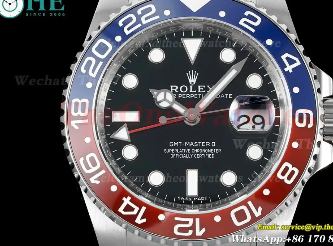 GMT Master II 126719 BLRO Red Blue Ceramic 904L Steel APSF Black Dial VR3186