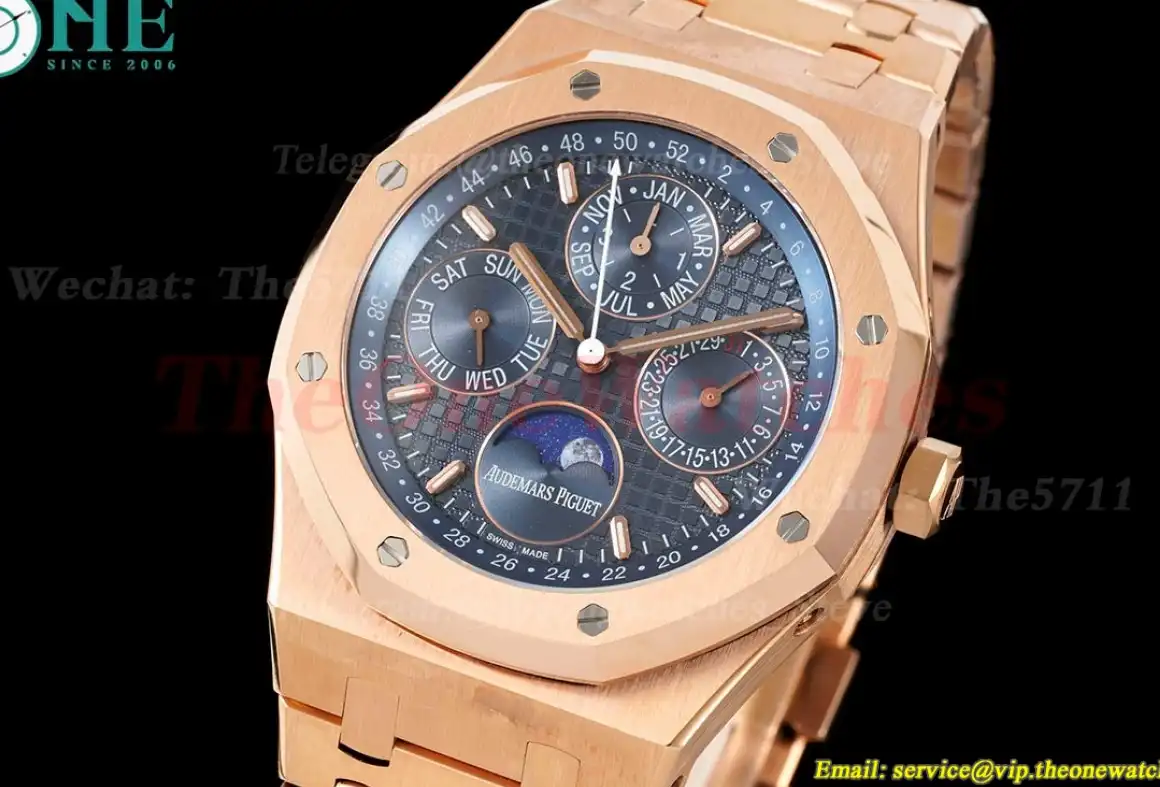 Royal Oak Perpetual Cal 26574 RG RG Blue Stk APSF A5134