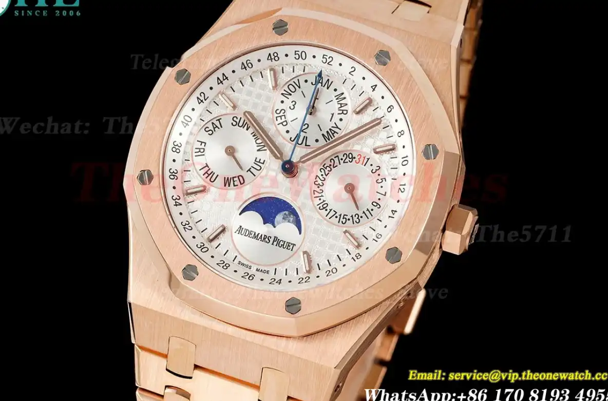 Royal Oak Perpetual Cal 26574 RG RG White Stk APSF A5134