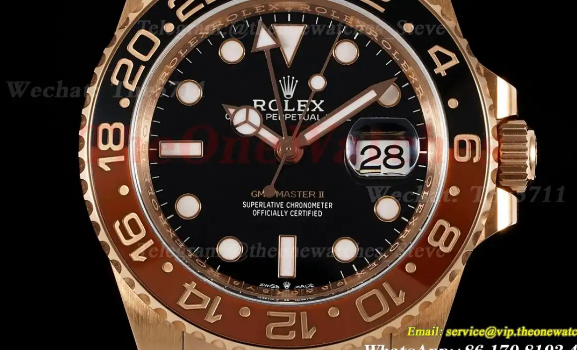 GMT II 126715 Rootbeer Oys 40mm RG RG Black Dial Clean DD3285 Super Clone