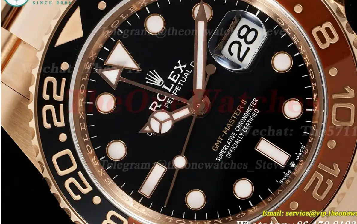 GMT II 126715 Rootbeer Oys 40mm RG RG Black Dial Clean DD3285 Super Clone