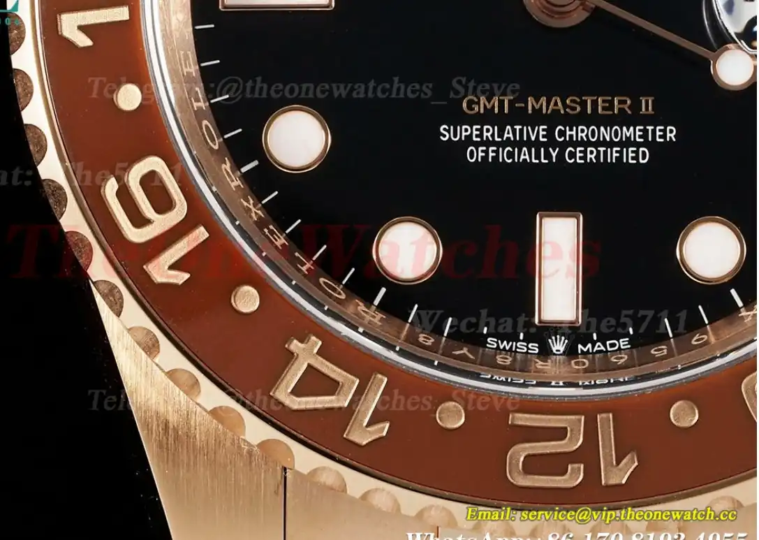 GMT II 126715 Rootbeer Oys 40mm RG RG Black Dial Clean DD3285 Super Clone