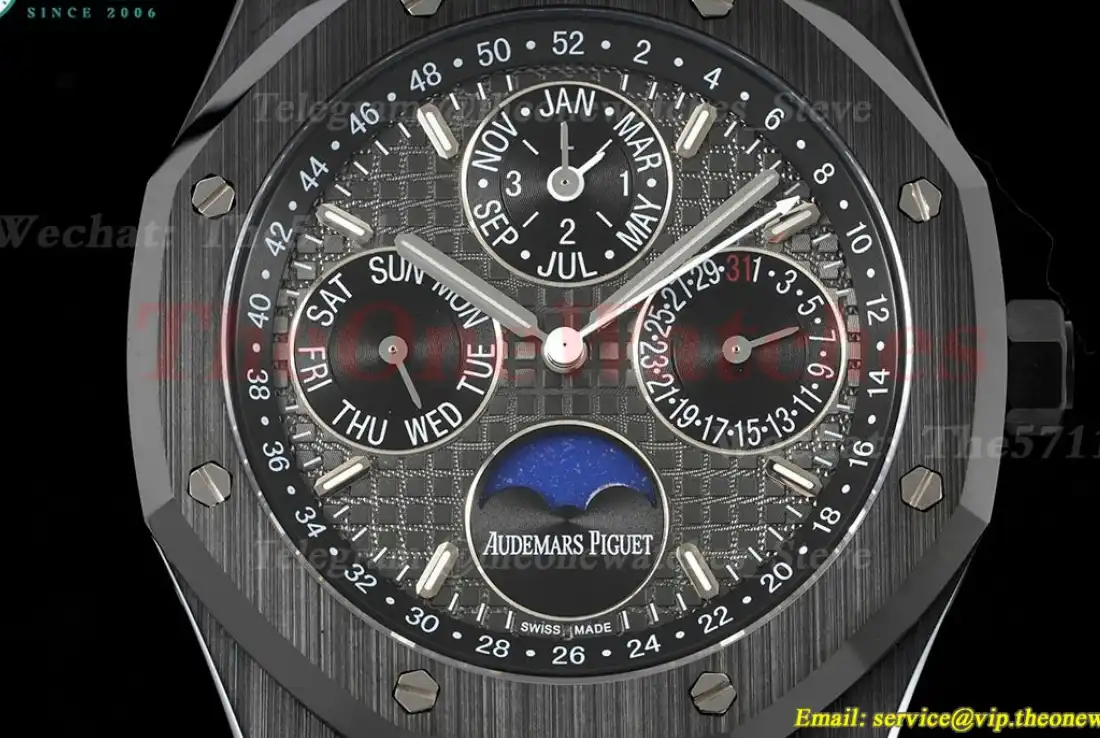 Royal Oak Perpetual Cal 26579 Cer Cer Blk Stk APSF A5134