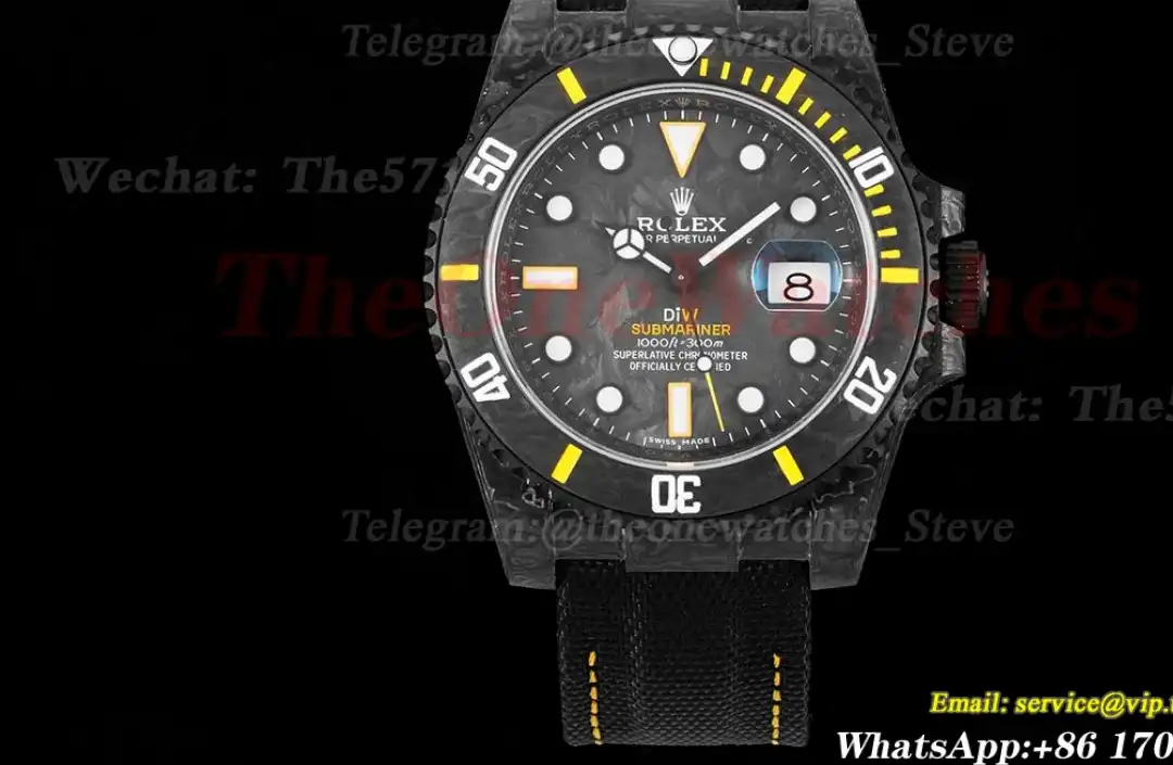 Submariner DIW 40MM Carbon NY Black Yellow VSF VS3135