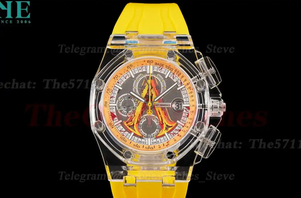 Royal Oak Offshore 44mm Acrylic RU Yellow Strap APF V2 A3126