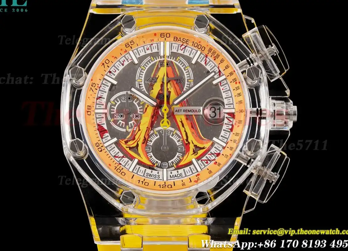 Royal Oak Offshore 44mm Acrylic RU Yellow Strap APF V2 A3126