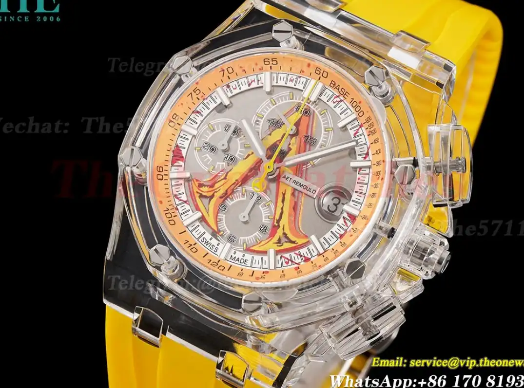 Royal Oak Offshore 44mm Acrylic RU Yellow Strap APF V2 A3126