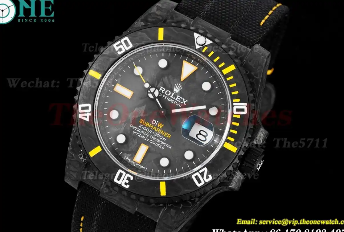 Submariner DIW 40MM Carbon NY Black Yellow VSF VS3135