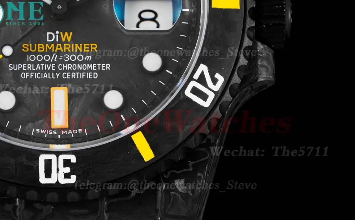 Submariner DIW 40MM Carbon NY Black Yellow VSF VS3135