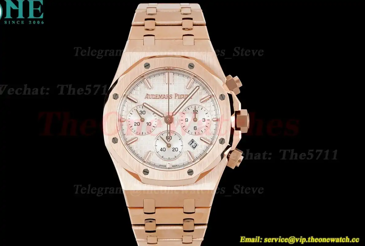 Royal Oak Chrono 26240 RG RG White Stk BF A7750