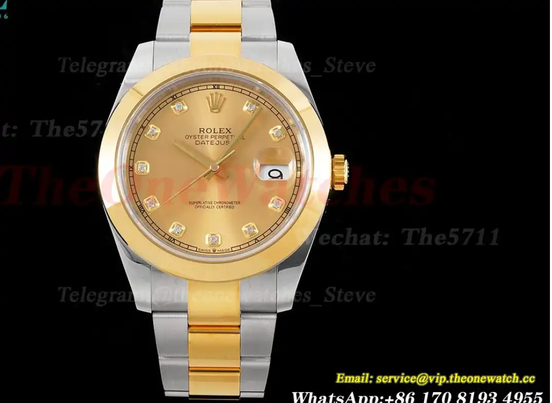 Datejust 126303 41mm Oyster 904L SS YG Gold Dia King VR3235