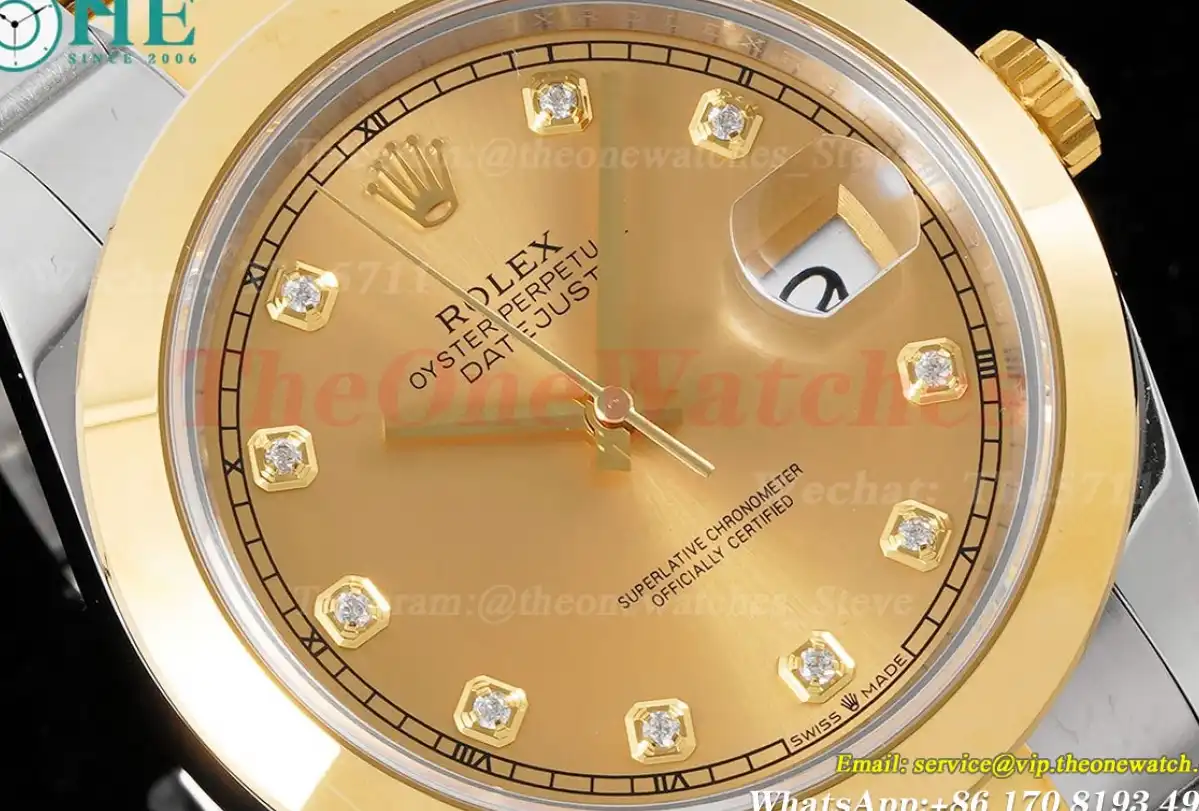 Datejust 126303 41mm Oyster 904L SS YG Gold Dia King VR3235