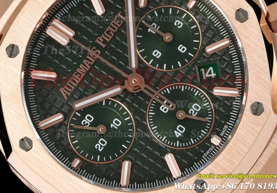 Royal Oak Chrono 26240 RG RG Green Stk BF A7750