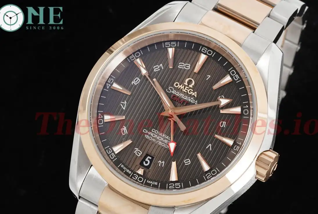 Omega - Aqua Terra 150M GMT 41mm RG SS Brown VSF V2 A8605 Super Clone