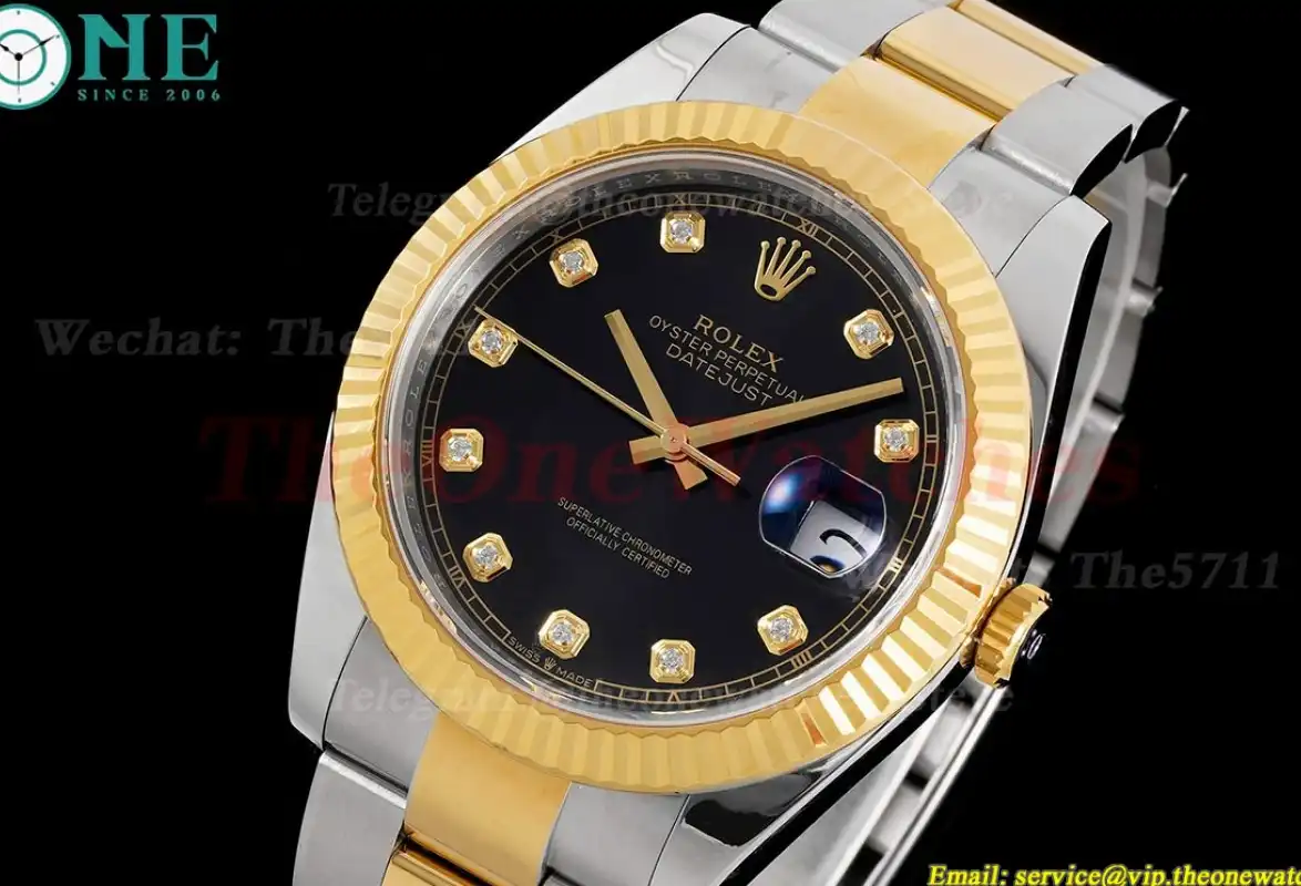 Datejust 126333 41mm Oyster 904L SS YG Black Dia King VR3235