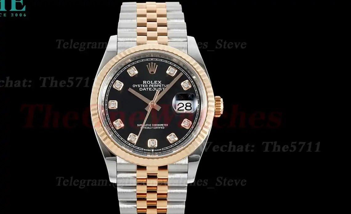 Datejust 126231 36mm Jub RG SS Black Dia Clean SH3235