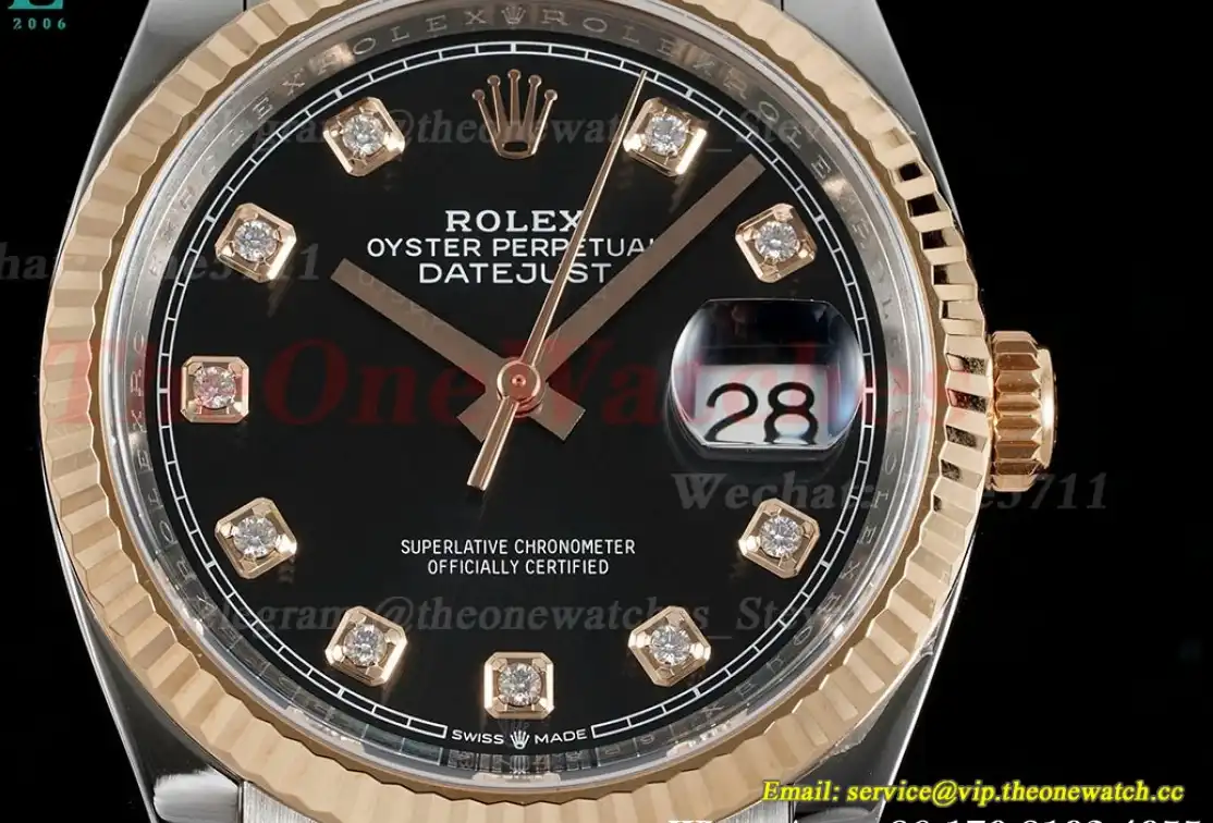 Datejust 126231 36mm Jub RG SS Black Dia Clean SH3235