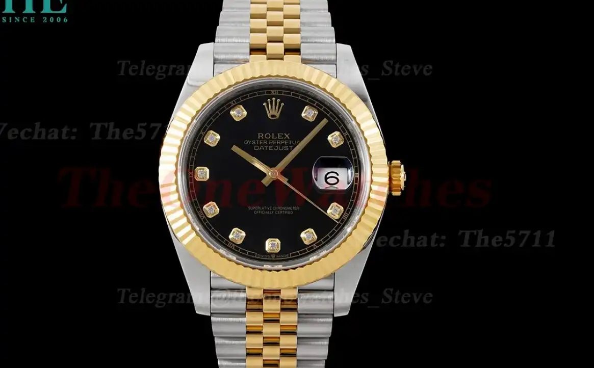 Datejust 126333 41mm Jubilee 904L SS YG Black Dia King VR3235