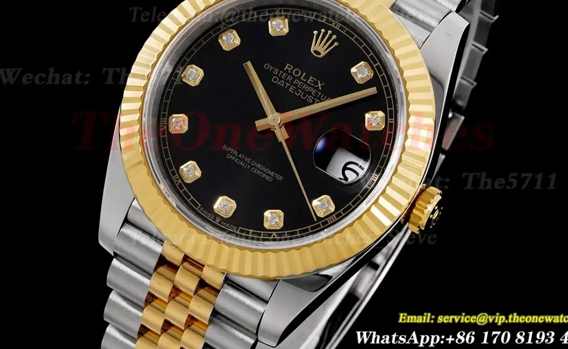 Datejust 126333 41mm Jubilee 904L SS YG Black Dia King VR3235