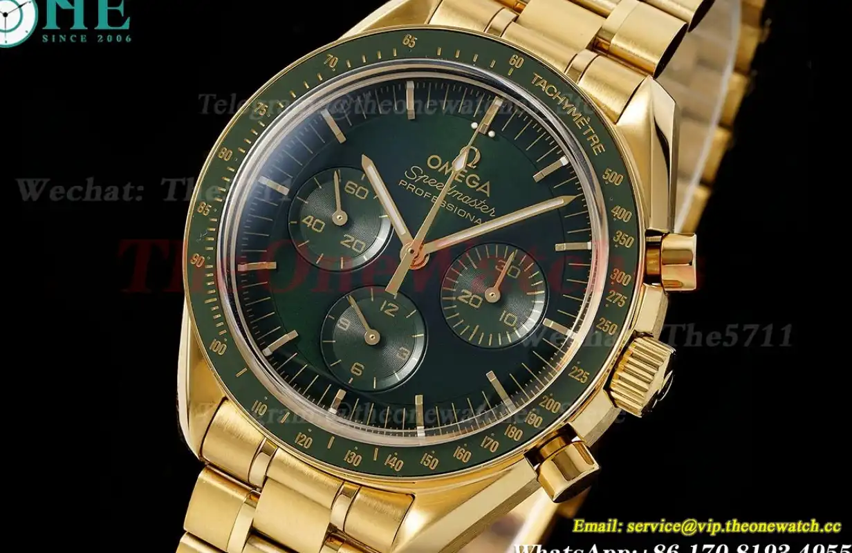 Speedmaster 41mm YG YG Green Dial RMF A7750 Mod