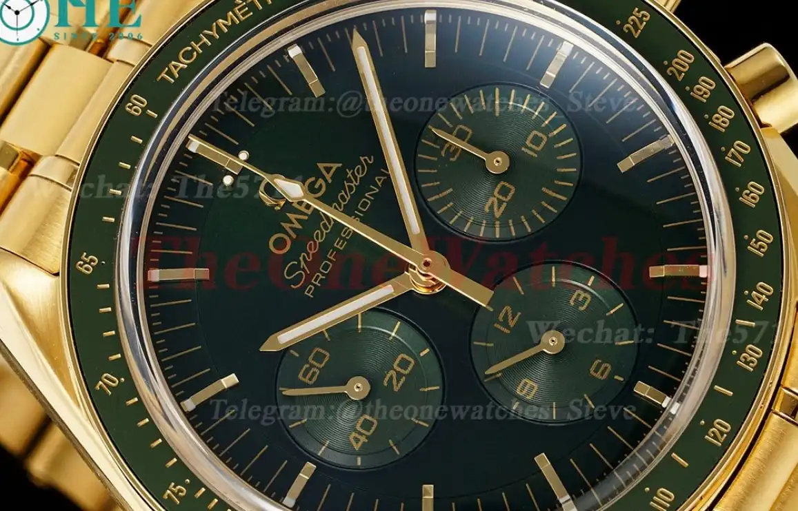 Speedmaster 41mm YG YG Green Dial RMF A7750 Mod