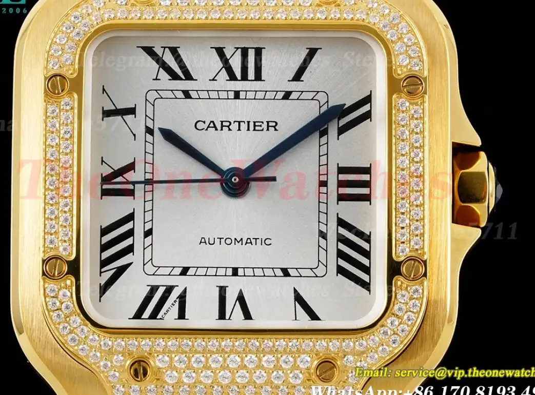 Santos De Cartier 35mm Diams YG YG White Dial BVF MY9019