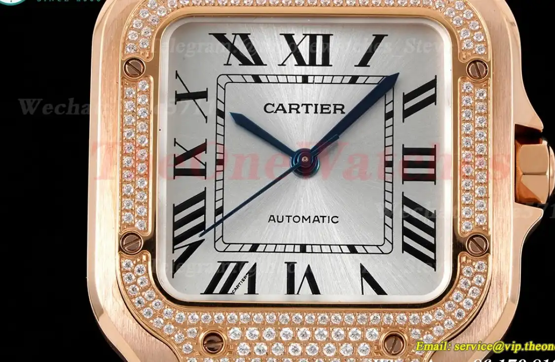 Santos De Cartier 35mm Dia RG RG White Dial BVF MY9019