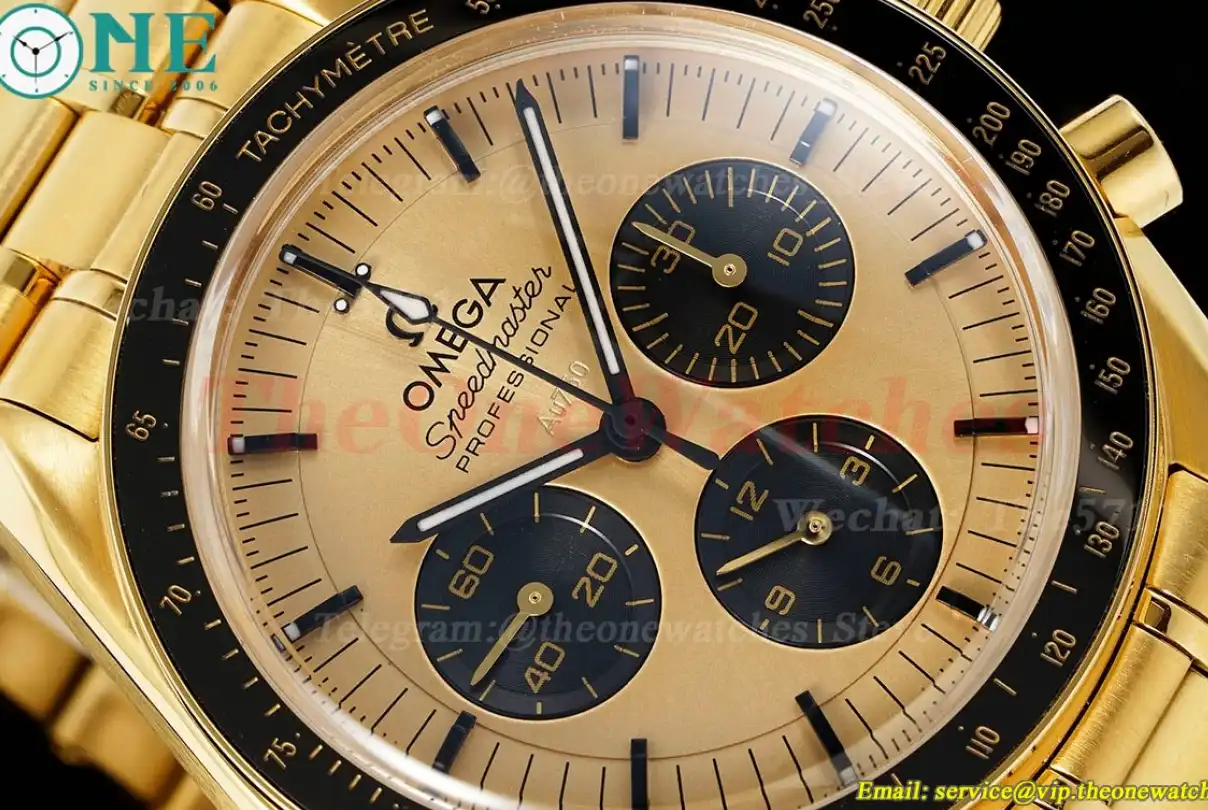 Speedmaster 41mm YG YG Gold Dial RMF A7750 Mod