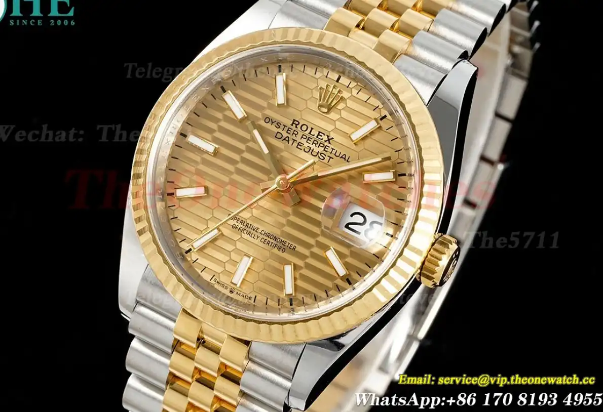 Datejust 126233 36mm Jub YG SS Gold Textured Dial Clean SH3235