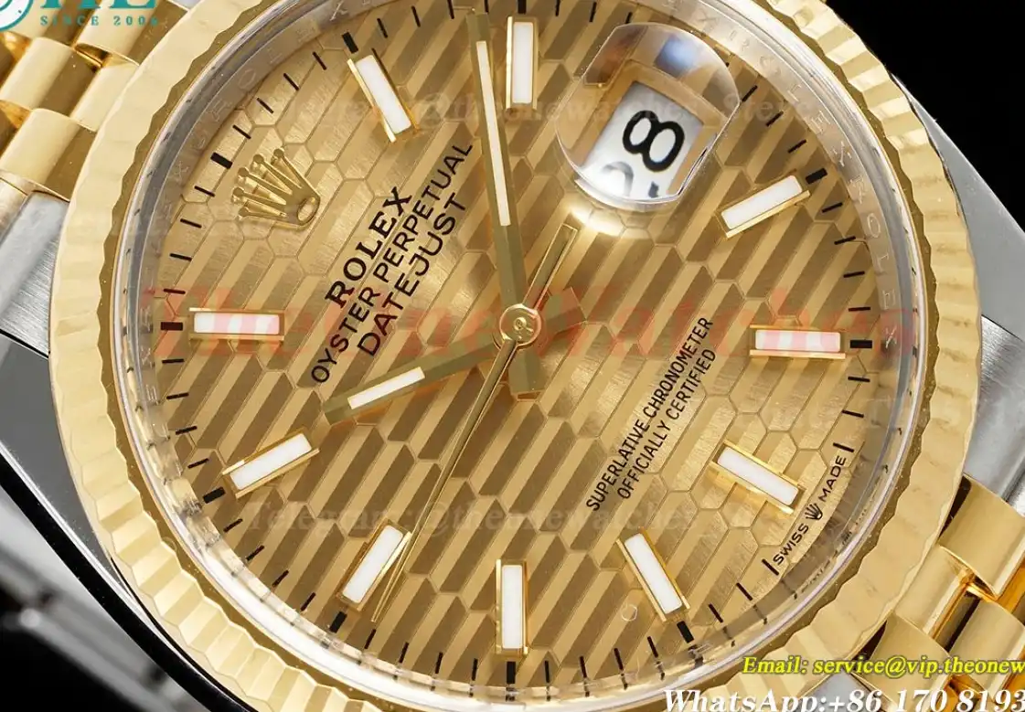 Datejust 126233 36mm Jub YG SS Gold Textured Dial Clean SH3235