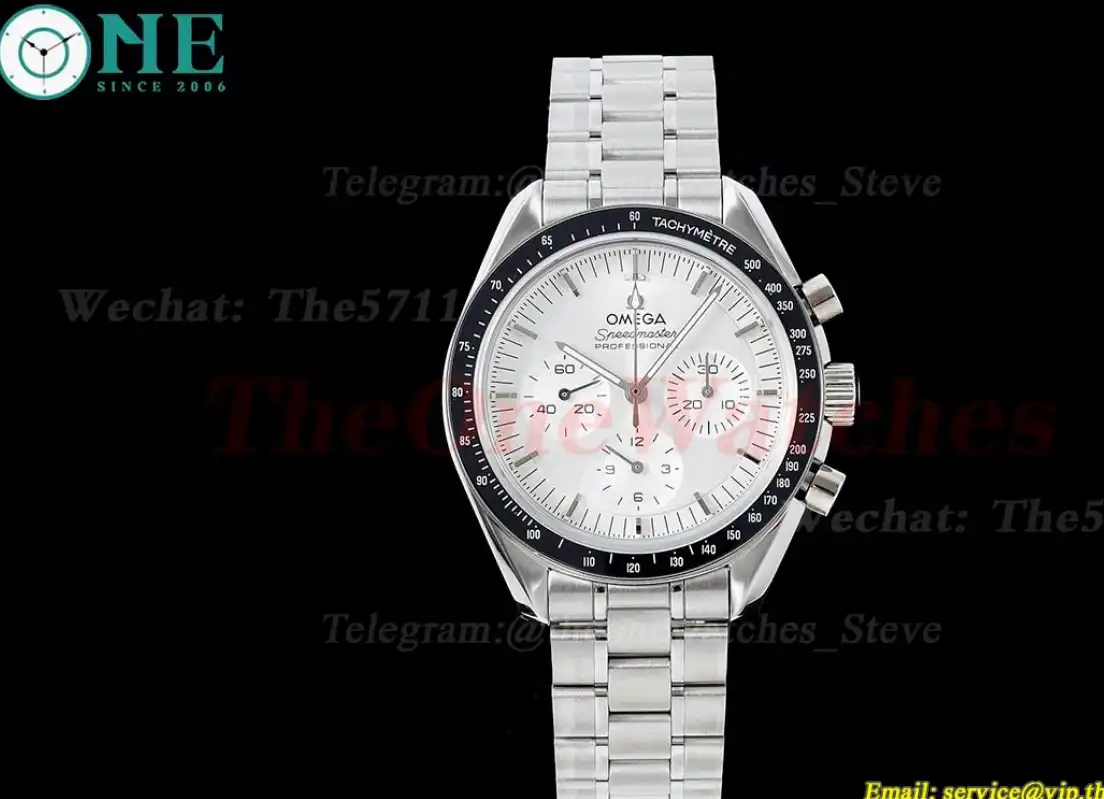 Speedmaster 41mm SS SS White Dial RMF A7750 Mod